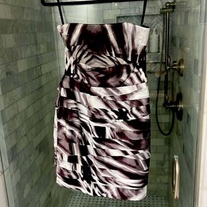 Bebe Noir is Beautiful Perry 2 pleated bodice dress. Straps optional.